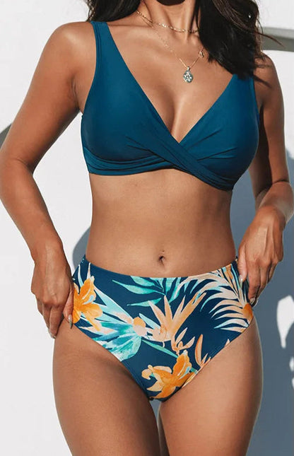 Bikini Cruzado con Ajuste y Estampa Floral Ref: 0112