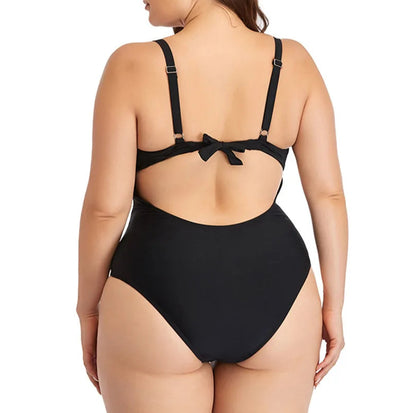 Enteriza Plus Size con Taza Moldeada y Detalles de Tul Ref: 0604