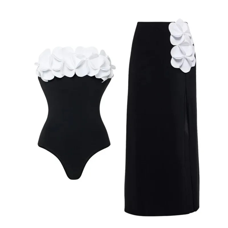 Conjunto con Aplique Floral Ref: 0324