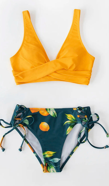 Bikini Cruzado con Ajuste y Estampa Floral Ref: 0112