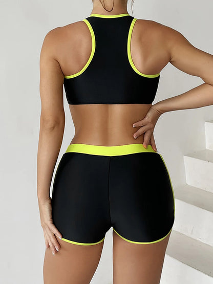 Bikini Deportivo con Top de Cierre Frontal y Short Anatómico Ref: 0693