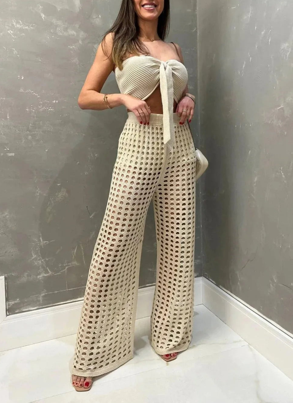 Conjunto en Crochet Calado con Ajuste Ref: 0349