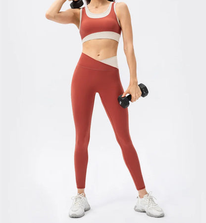 Conjunto Deportivo con Top y Calza Cintura Cruzada Ref: 1042